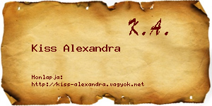 Kiss Alexandra névjegykártya
